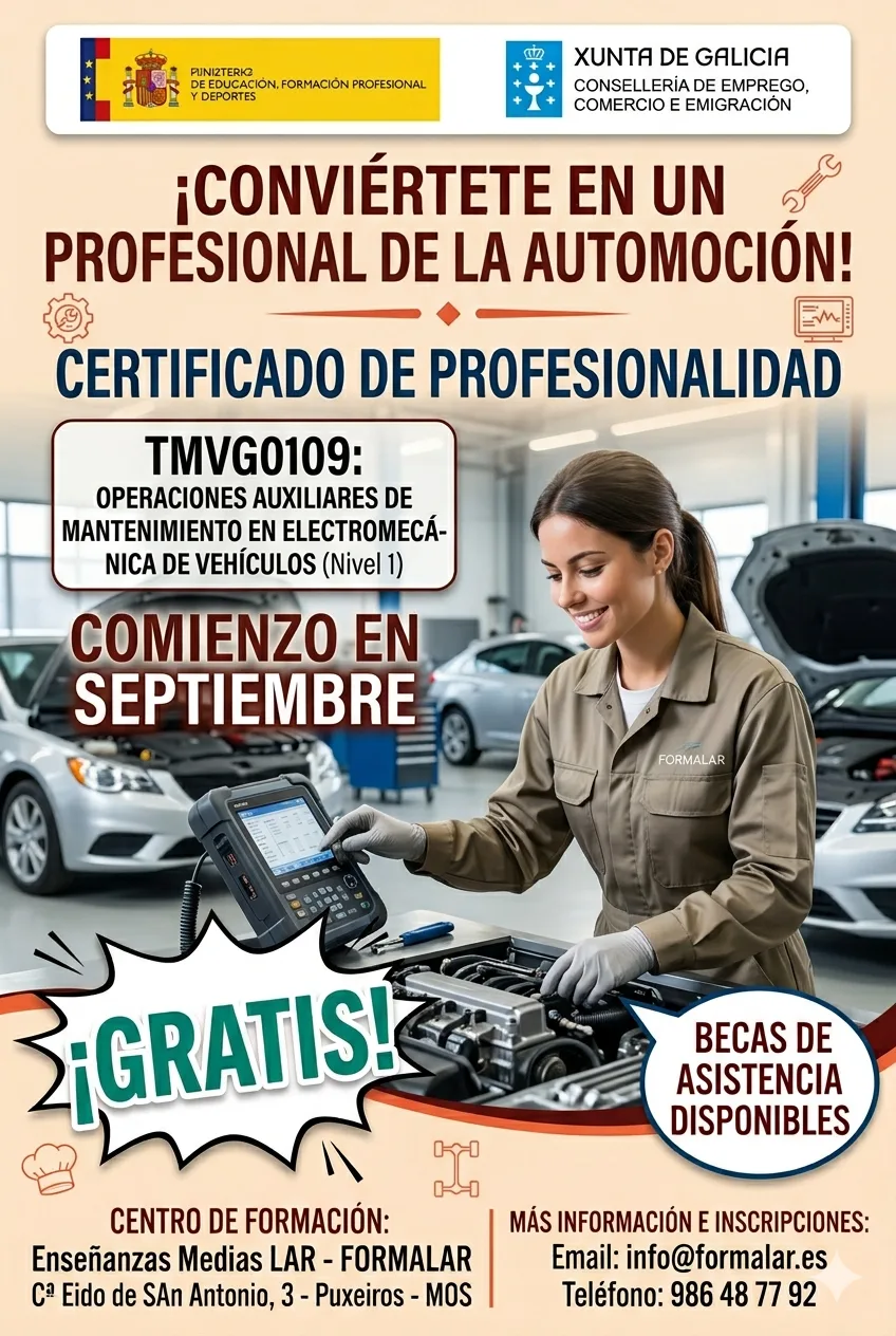 TMVG0109 Operaciones Auxiliares de Mantenimiento en Electromecánica de Vehículos - Formalar